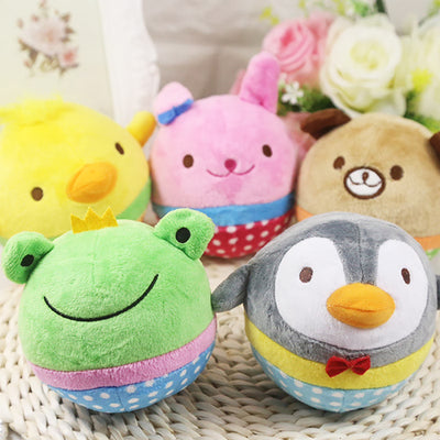 10Pcs Squeaky Dog Toys Puppy Squeaker Ball Plush Easy-Cleaning Soft Comfortable Dog Chewing Squeaker Ball for Kennel