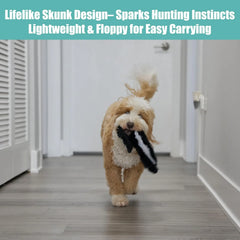Skinneeez Skunk Dog Toy – Soft No Stuffing Dog Toy with Squeaker, for Small & Medium Dogs, Best for Light to Moderate Chewers, 14In