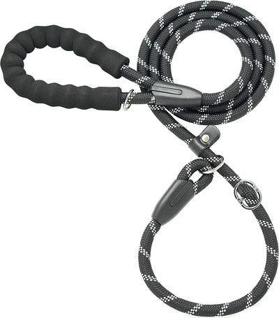 Durable Slip Lead Dog Leash with Padded Handle and Highly Reflective Threads, No Pull Dog Training Leash, (1/2