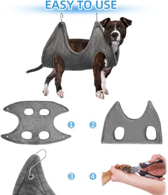 Pet Grooming Hammock Harness for Nail Trimming, with Nail Clippers, Nail File, Comb,Breathable Dog Grooming Hammock Restraint Bag, Dog Grooming Sling Helper for Large Dogs Nail Trimming/Clippi