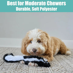 Skinneeez Skunk Dog Toy – Soft No Stuffing Dog Toy with Squeaker, for Small & Medium Dogs, Best for Light to Moderate Chewers, 14In
