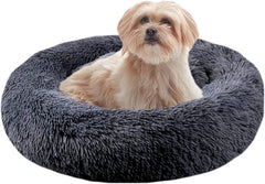 Dog Bed, Dog Beds for Medium Dogs Clearance, Puppy Bed, Calming Dog Bed, Pet Bed, Anti-Anxiety Donut Dog Cuddler Bed, Warming Soft Dog round Bed (28 Inch, Dark Grey)