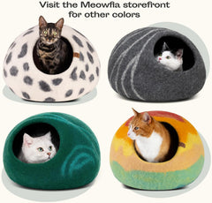 Cat Cave – Premium Felt Cat Bed for Indoor Cats, Handmade Merino Wool (Slate Grey, Large)