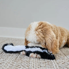 Skinneeez Skunk Dog Toy – Soft No Stuffing Dog Toy with Squeaker, for Small & Medium Dogs, Best for Light to Moderate Chewers, 14In