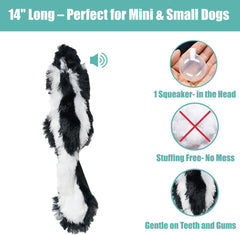 Skinneeez Skunk Dog Toy – Soft No Stuffing Dog Toy with Squeaker, for Small & Medium Dogs, Best for Light to Moderate Chewers, 14In
